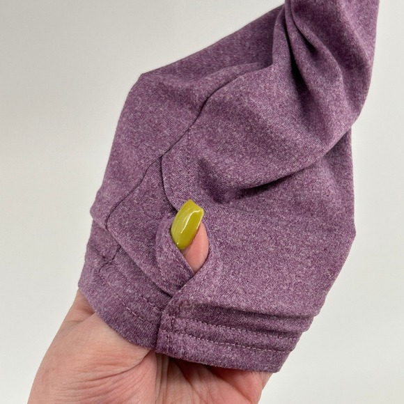 Ellie Heathered Purple Twist Front Long Sleeve Active Crop Top Med Athletic Yoga - Picture 3 of 7